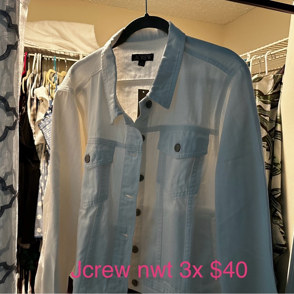 J. Crew White Jean Jacket Classic Style